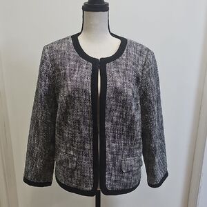Talbots Black and Gray Textured Blazer